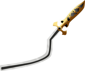 Khopesh sword with a gold handle.