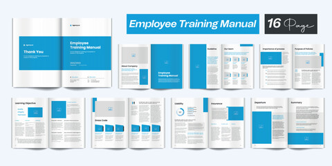 Employee Training Manual HR Employee Handbook Employee Handbook Design	 - obrazy, fototapety, plakaty