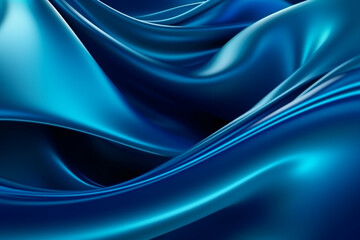 Obraz premium Abstract dark blue fluid twisted wavy background design, visual elements for background, Generative AI