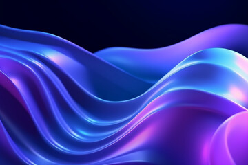 Abstract background design with Purple Blue Wave, Fluid Neon Background, Generative AI