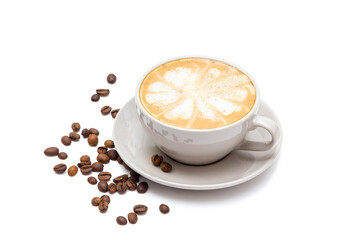 A cup of delicious aromatic coffee