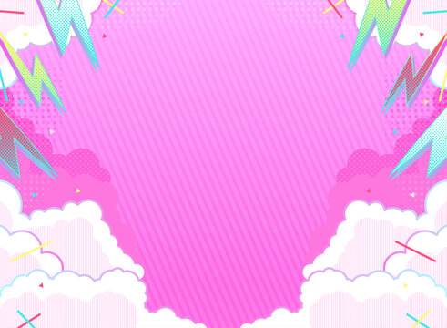 Fototapeta カラフルでポップなフレーム背景