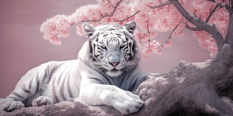 White Tiger Against The