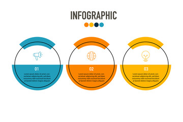 3 segments circular diagram concept. Infographic business design. Circle vector.