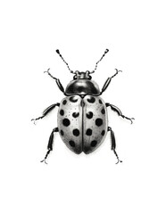 Vector based illustration of a ladybug in black and white