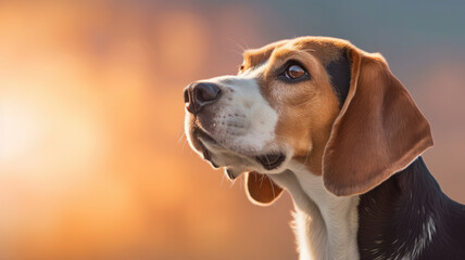 cute beagle from the side created with Generative AI technology