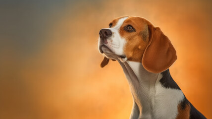 cute beagle from the side created with Generative AI technology