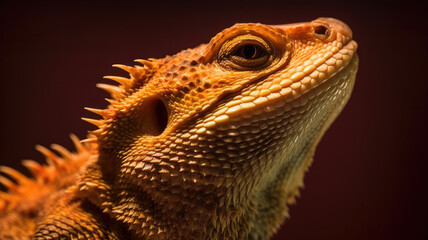 Fototapeta premium bearded dragon in detailed portrait view created with Generative AI technology