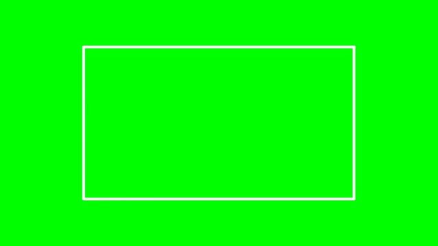 Square circular motion drawings, and a linear on green screen background. lovely abstract square line moving. 4K Chroma key animation.