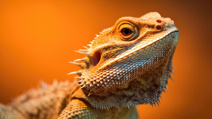 Fototapeta premium bearded dragon in detailed portrait view created with Generative AI technology