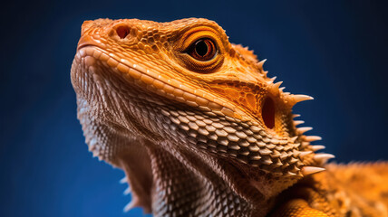 Fototapeta premium bearded dragon in detailed portrait view created with Generative AI technology