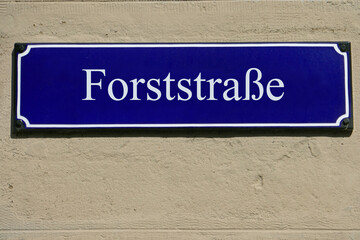 Emailleschild Forststraße