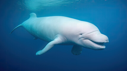 Fototapeta premium beluga whale in the ocean created with Generative AI technology