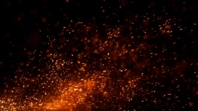 The black screen fire sparkel background.