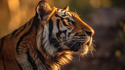 tiger in detailed view created with Generative AI technology