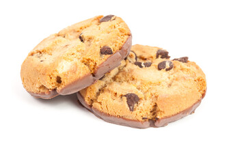 Chocolate chip cookie isolated on white