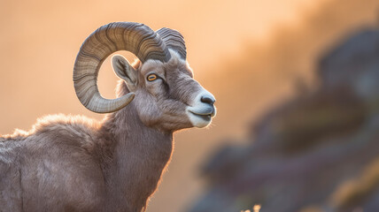 bighorn sheep in nature created with Generative AI technology