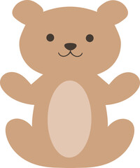 Teddy bear toy isolated on white background. Vector illustration