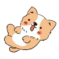 Fototapeta premium Cute dog character hand drawn