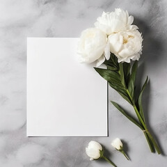 Obraz na płótnie Canvas Natural Elegance: DIY Paper Mock-Ups with Floral Frame for Weddings, Showers, and Special Events