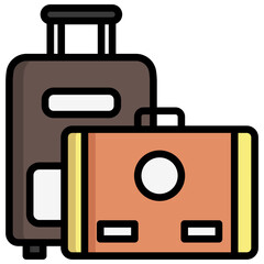 baggage icons, are often used in design, websites, or applications, banner, flyer to convey specific concepts related to vacations or tourism.