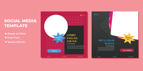 Set of Editable minimal square banner template. Suitable for social media post and web internet ads. Vector illustration with photo college