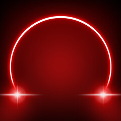 red semicircle line light neon sparkle star background