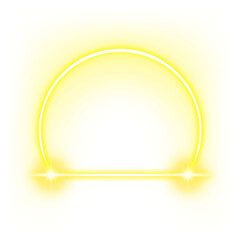 yellow semicircle line light neon sparkle star