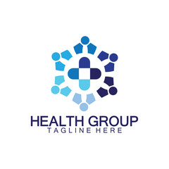 Community Health People Care Logo Concept sign icon symbol Design.  Vector illustration logo template