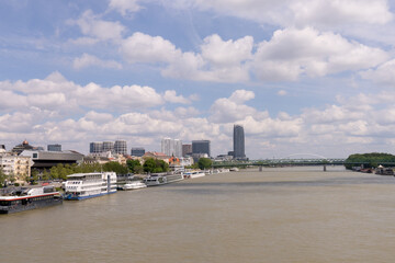 The Danube river flowing through Bratislava, the second largest river in Europe