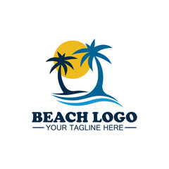 Fototapeta na wymiar Beach logo design Vector template