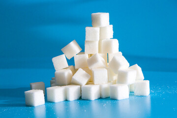 Sugar cubes made up in a pyramid