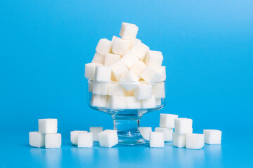 Sugar cubes made up in a pyramid