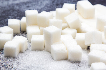 Sugar cubes made up in a pyramid