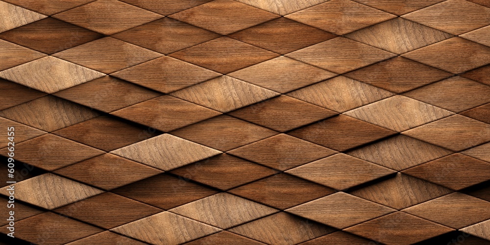 Aufkleber close up of randomly offset shifted stretched rhomb wooden cubes or blocks surface background textur