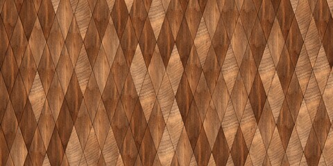 Close up of vertical stretched rhomb wooden cubes or blocks surface background texture, empty floor or wall hardwood wallpaper