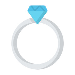 Diamond Ring Flat Icon