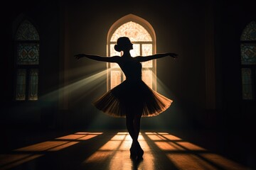 Ballerina Silhouette Expressing her Elegance and Poise in Dance