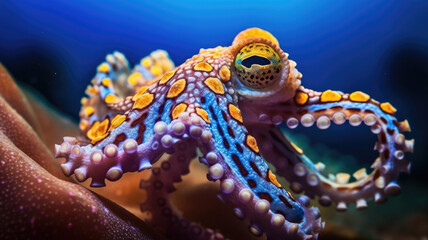 octopus in detailed view created with Generative AI technology