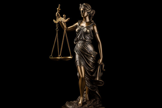 Statue of lady justice with blindfold and carrying a scale 