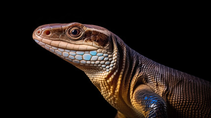 Obraz premium tongued skink with colorful skin created with Generative AI technology