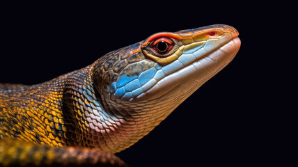 tongued skink with colorful skin created with Generative AI technology