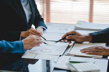 Business people meeting teamwork in the office room. analytics finance accounting marketing teamwork concept