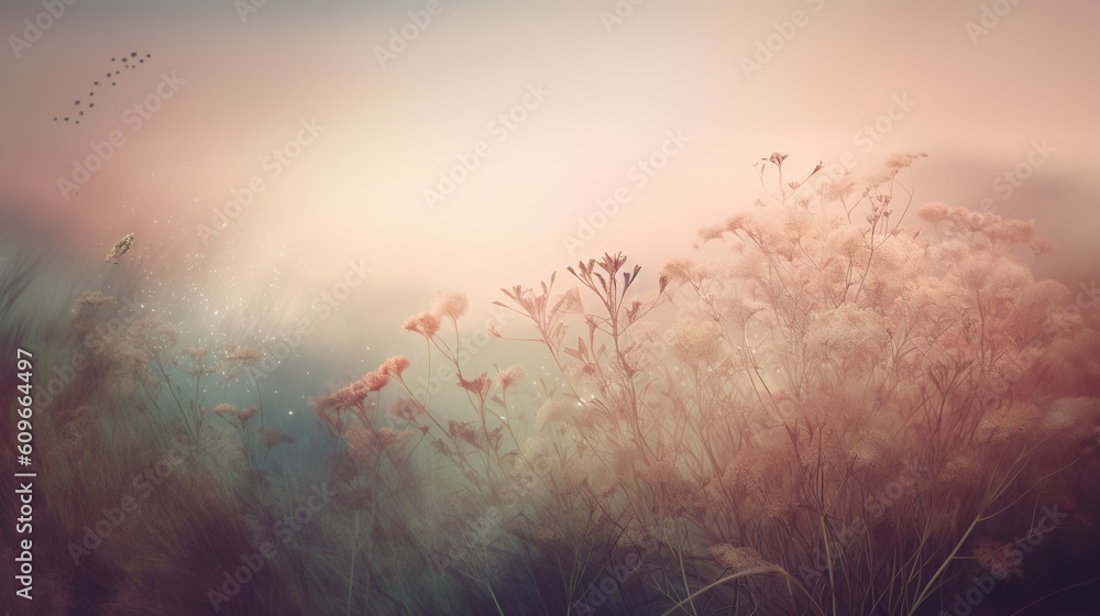 Canvas Prints sunrise in the field, generative ai