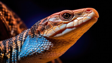 Obraz premium tongued skink with colorful skin created with Generative AI technology
