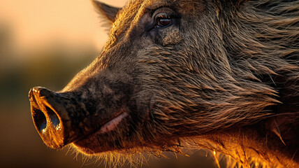 wild boar in the woods created with Generative AI technology