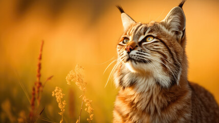 bobcat in detailed view created with Generative AI technology