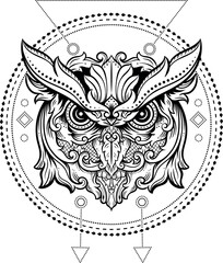 owl head outline sacred geometry