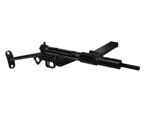 3d rendering of firearm with shoulder stabilizer
