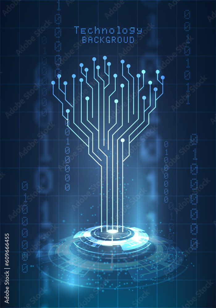Poster hi-tech digital technology futuristic circuit digital.abstract futuristic design. artificial intelli
